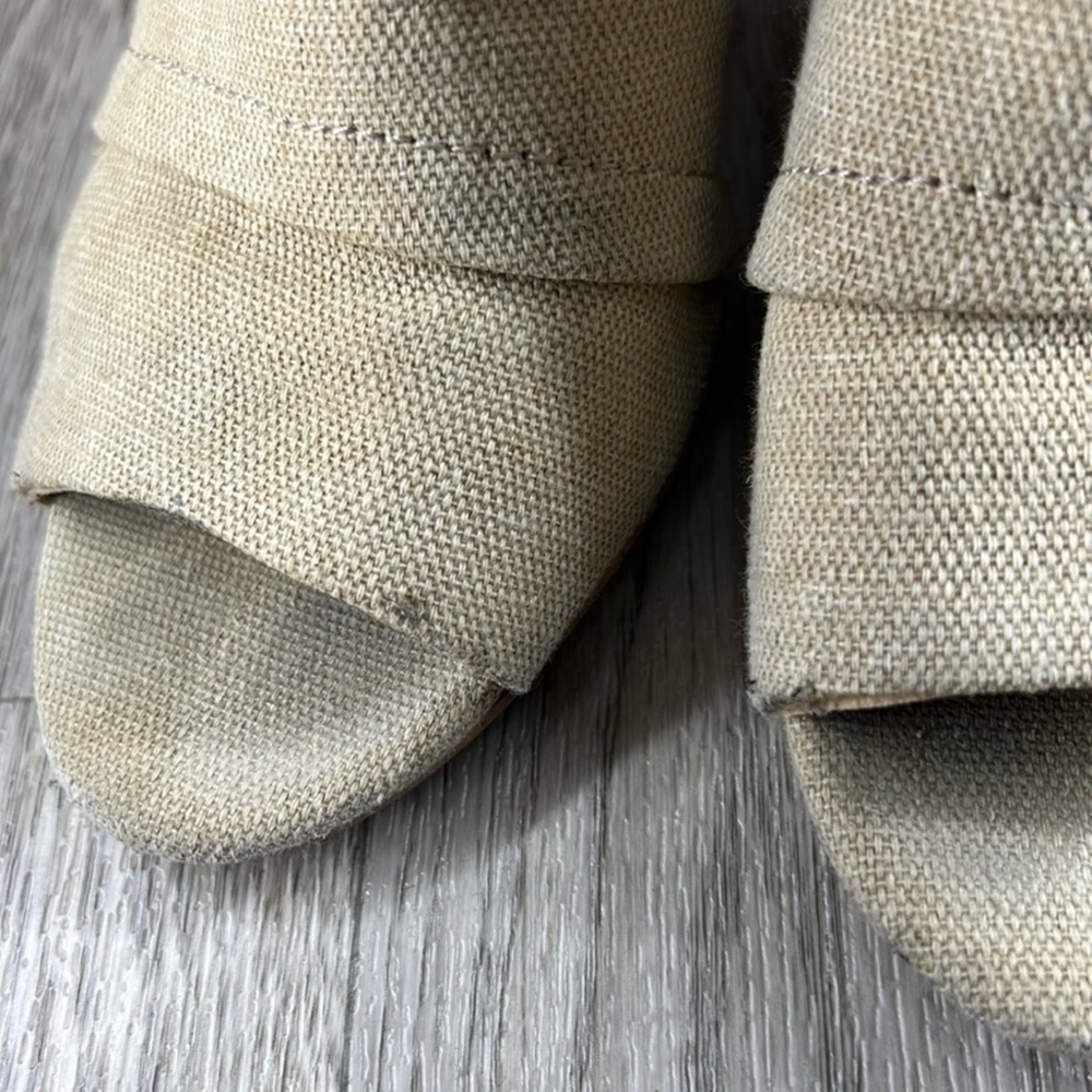 Splendid Tan Peep-Toe Heeled Boots - Picture 14 of 16